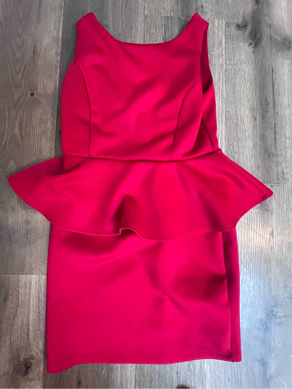 Forever 21 Hot Red Sleeveless Peplum Mini Dress